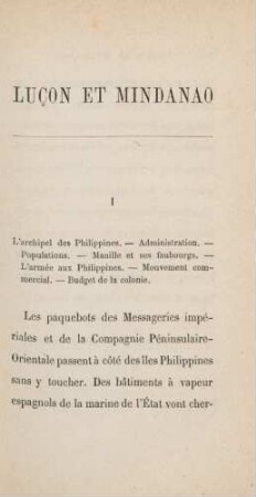 I. L'archipel des Philippines ...
