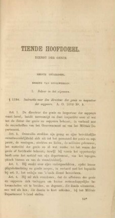 Tiende hoofddeel. Dienst der genie