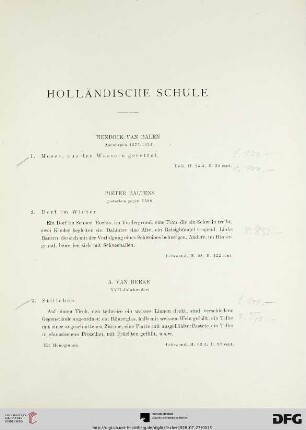 Holländische Schule (Nr. 1-69)
