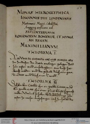 'Monas hieroglyphica. Iohannes dee Londinensis'