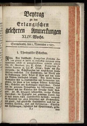 XLIV. Woche. Sonnabends, den 3. November. 1787.