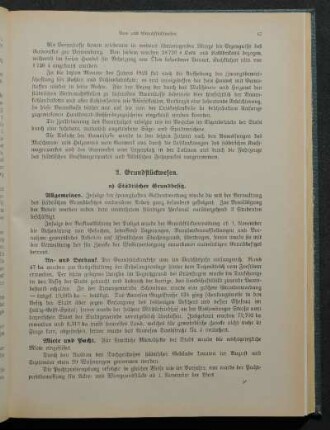a) Städtischer Grundbesitz.