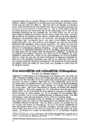 Das naturalistische und rationalistische Bildungsideal