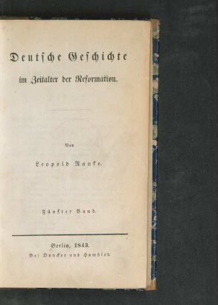 Bd. 5: Deutsche Geschichte im Zeitalter der Reformation