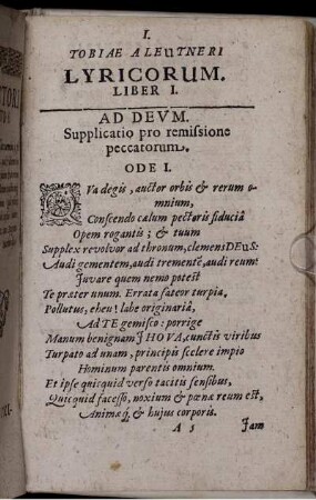 Lyricorum Liber I.