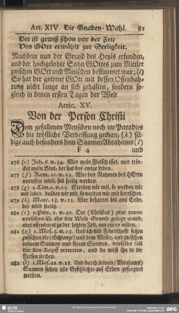 Artic. XV. Von der Person Christi