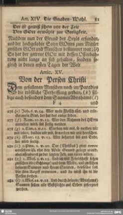 Artic. XV. Von der Person Christi