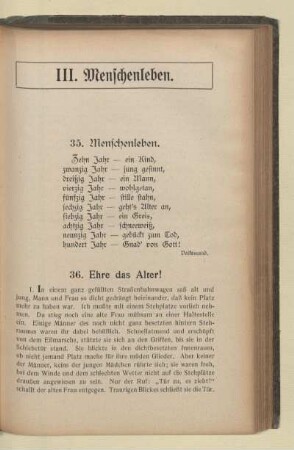III. Menschenleben