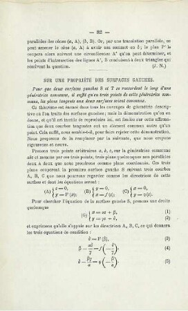 SUR UNE PROPRIÉTÉ DES SURFACES GAUCHES.