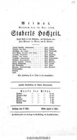 Staberls Hochzeit