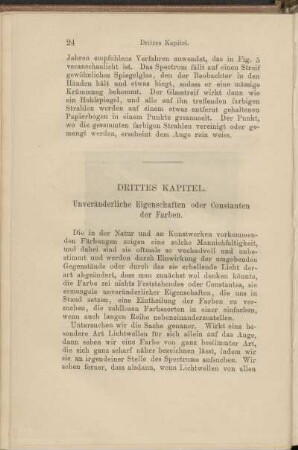 Dritte Kapitel. Unveränderliche Eigenschaften oder Constanten der Farben.