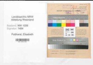 Entnazifizierung Elisabeth Pottharst , geb. 09.09.1898 (Angestellte)
