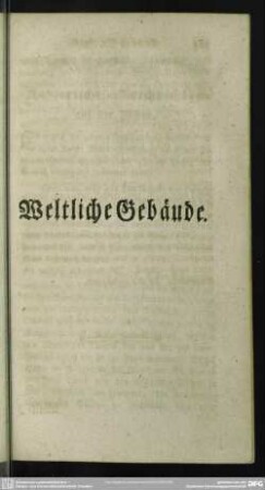 Weltliche Gebäude