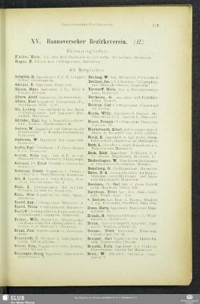 XV. Hannoverscher Bezirksverein.