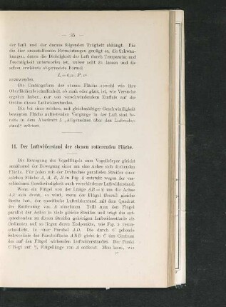 14. Der Luftwiderstand der ebenen rotierenden Fläche