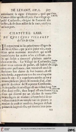 Chapitre LXIII: De quelques villages de l'ile de Chio