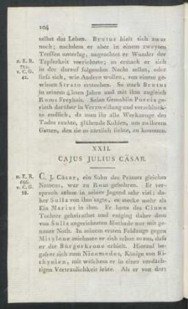 XXII. Cajus Julius Cäsar