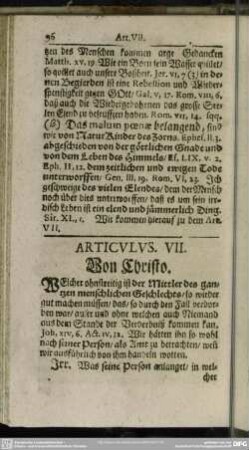 Articulus VII. Von Christo
