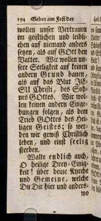 194-196, Walte endlich auch, O heilige Drey-Einigkeit! ...