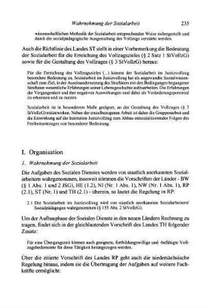 235-239, I. Organisation