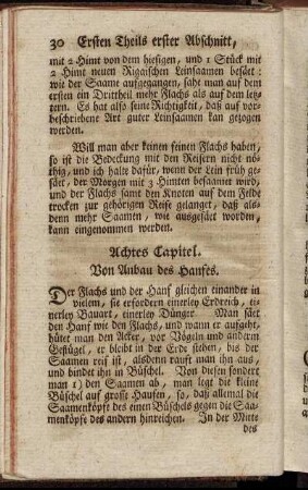 Achtes Capitel. Von Anbau des Hanfes.