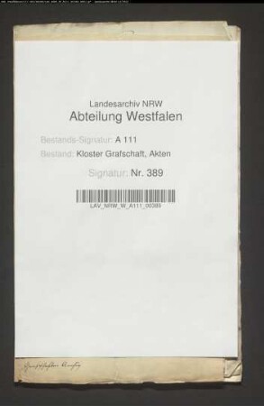 Visitation der Kanonie Glindfeld wegen Unregelmäßigkeiten in der Annahme von Novizen und der Rechnungslegung