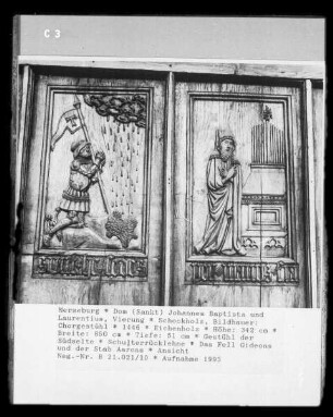 Gestühl der Südseite — Das Fell Gideons und der Stab Aarons