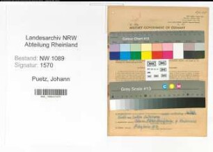 Entnazifizierung Johann Puetz , geb. 04.10.1895 (Unterbrandmeister)