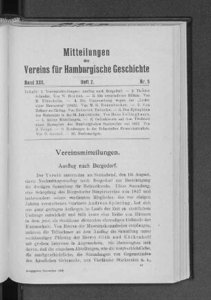 Vereinsmitteilungen.