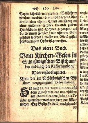 Das erste Capittel. Von der im Schleßwigischen Bißthum vorgegangenen Reformation.