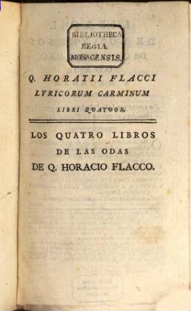 Oracio Español ó poesias liricas d. Q. Oracio