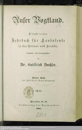4.1897/98: Unser Vogtland : illustriertes Jahrbuch für Landsleute in der Heimat und Fremde