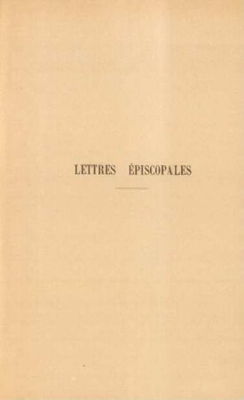 Lettres épiscopales