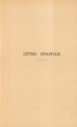 Lettres épiscopales