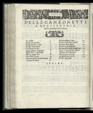 Tavola delle Canzonette