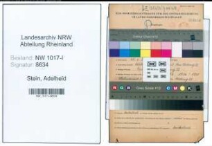 Entnazifizierung Adelheid Stein , geb. 27.06.1906 ()
