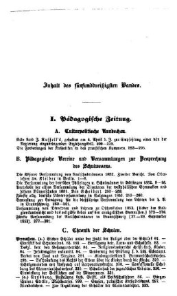 Inhalt für Hefte 1 - 12 der zweiten Abteilung