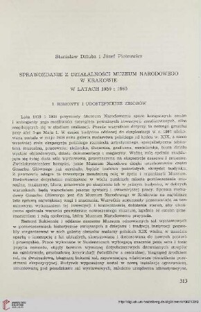 7: Sprawozdanie z działalności Muzeum Narodowego w Krakowie w latach 1959 i 1960