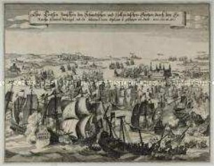 Seeschlacht zwischen den schwedischen und niederländischen Flotten, November 1658 - aus Theatrum Europaeum, Bd. VIII