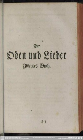 Der Oden und Lieder Zweytes Buch