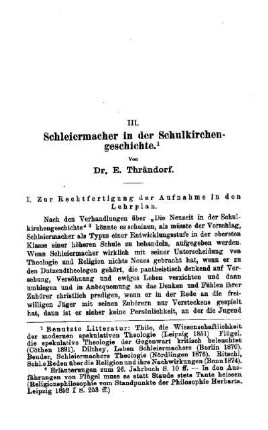 Schleiermacher in der Schulkirchengeschichte