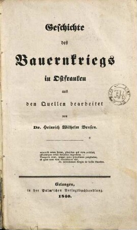 Geschichte des Bauernkriegs in Ostfranken