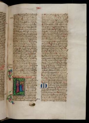 Historisierte Initiale (Josua): E(t factum est): Josua spricht zu den Israeliten