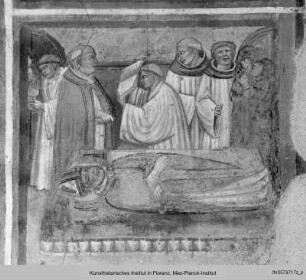 Martinsszenen - Fragment: hl. Martin und der Bettler, seitlich 3 Martinsszenen