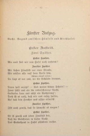 Fünfter Aufzug. Nacht. Gegend zwischen Hünfeld und Kirchhasel.