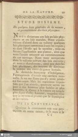 Etude Dixieme. De quelques loix générales de la nature, et premiérement des loix physiques