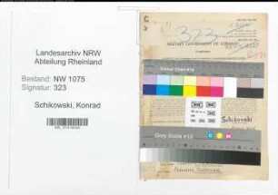 Entnazifizierung Konrad Schikowski , geb. 15.02.1904 (Steuersekretaer)