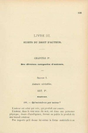 Livre III. Sujets du droit d'auteur