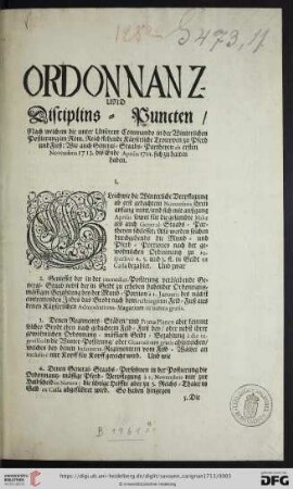 Ordonnanz- und Disciplins-Puncten