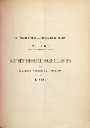 Osservazioni meteorologiche : eseguite nell'anno .... 1895